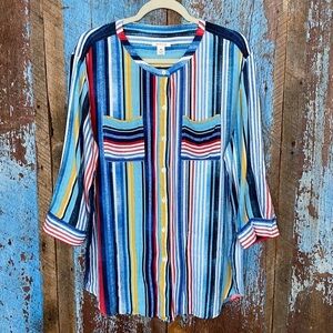 Westbound Multicolored Stripes Button Down Shirt